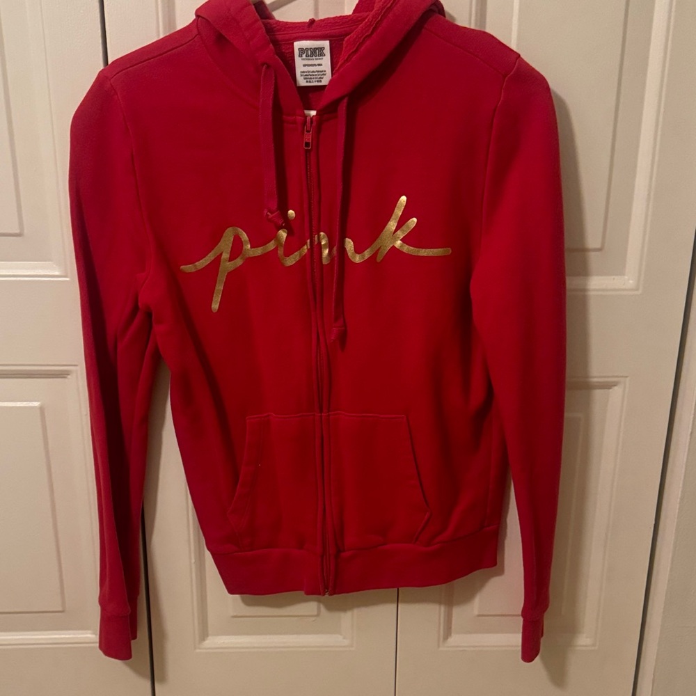 Pink zip up hoodie